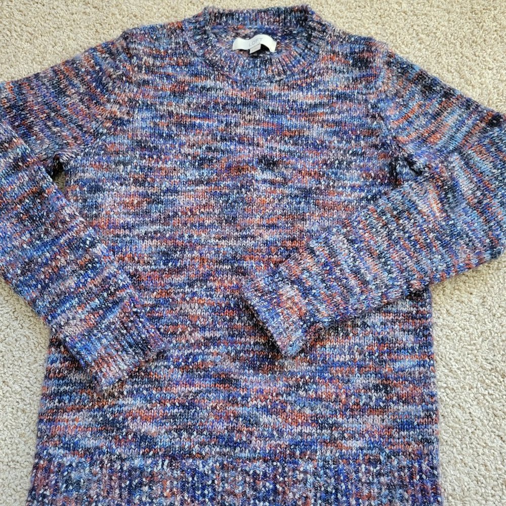 ANN TAYLOR Loft MultiColor Shimmer Stitch Small Size Sweater